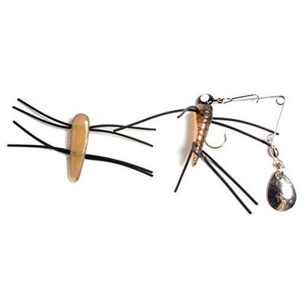 Betts Spin Grunts Grub Lure, 1, 132 Oz, CricketWhite Legs 021GRRL-50N